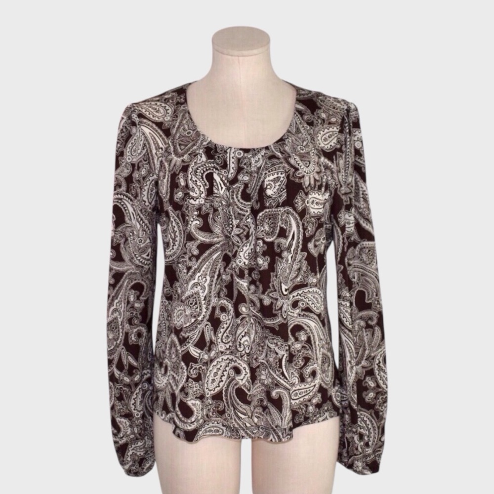 Jones New York Petite Paisley Print Blouse